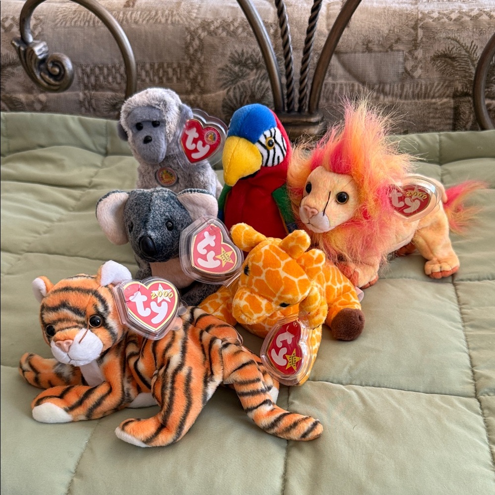 Vintage Ty Beanie babies zoo animals